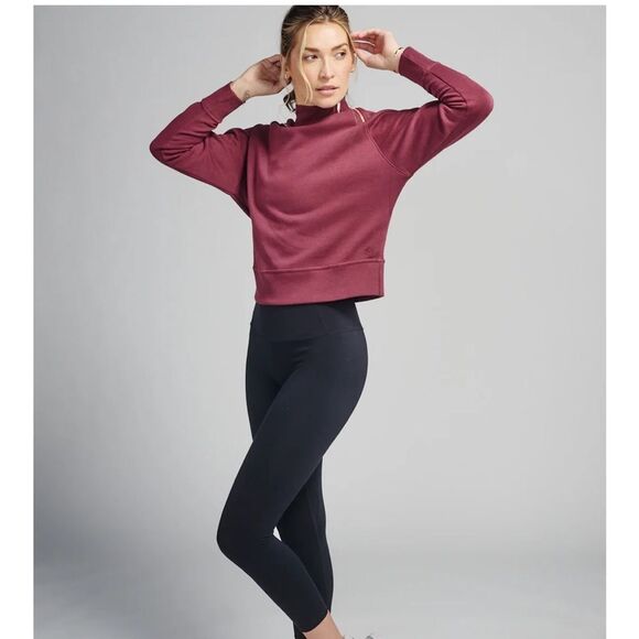 TASC Transcend Side Zip Fleece sweatshirt wineberry Size Large - Picture 12 of 12